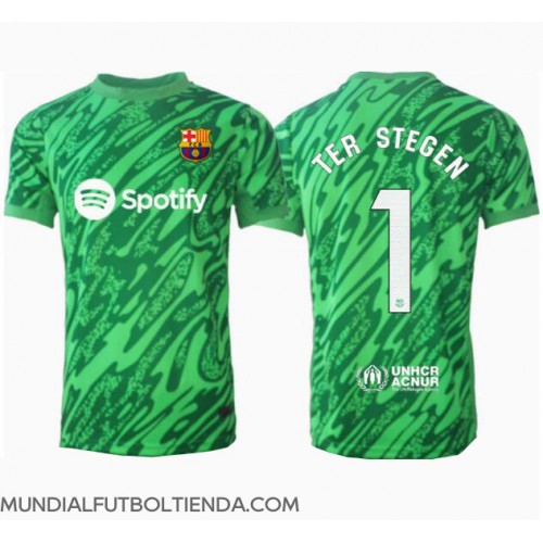 Camiseta Barcelona Ter Stegen #1 Portero Segunda Equipación Replica 2024-25 mangas cortas
